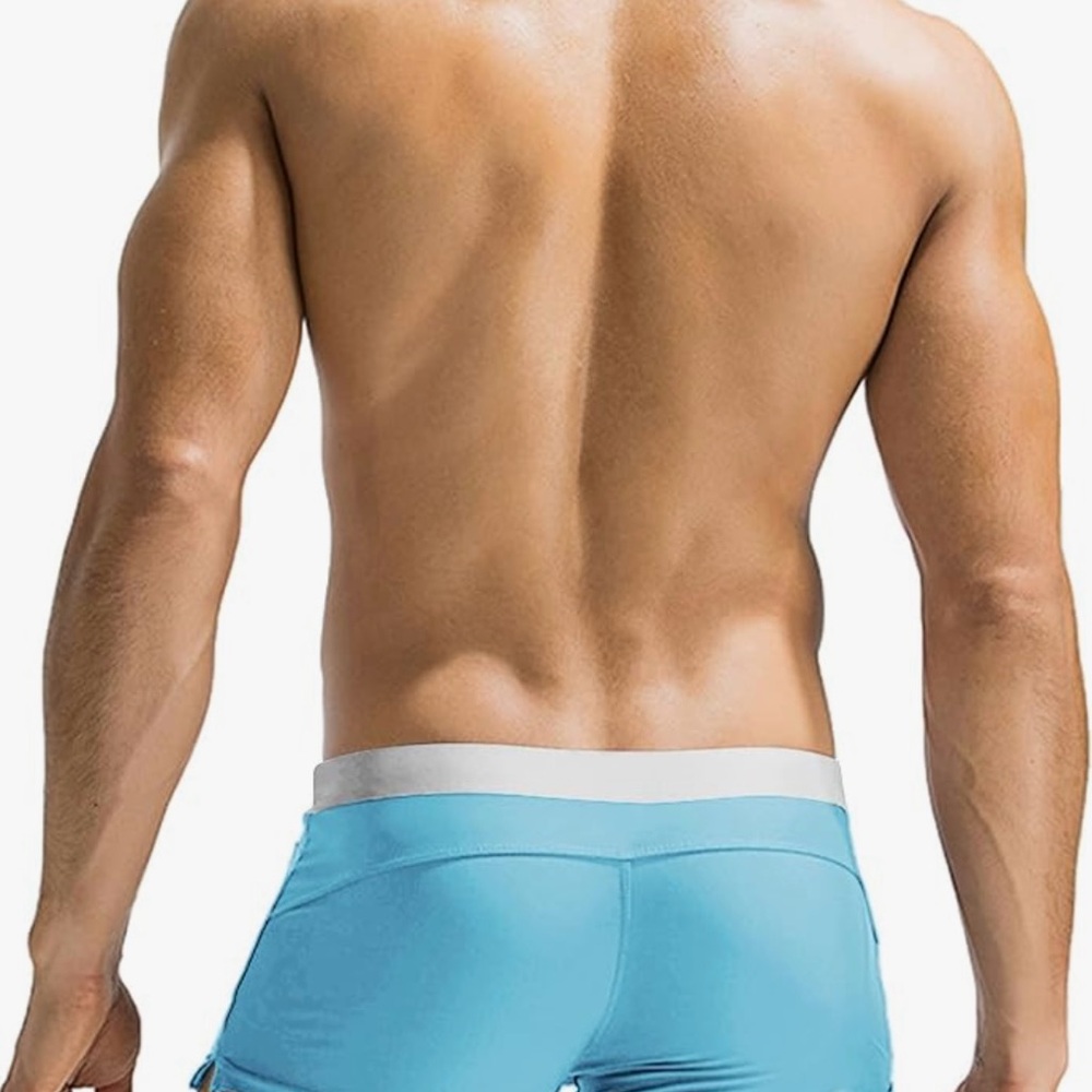 NWOT Coofandy Mens Swim Trunks Swimwear Bathing Swim Brief Square LegBoard SizeM - Picture 3 of 9